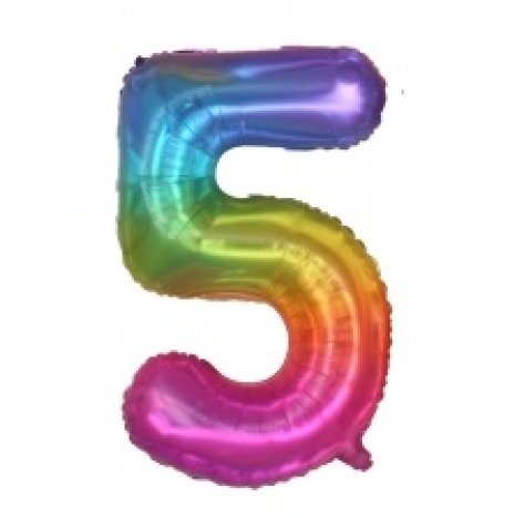 PALLONCINO MYLAR 40CM NUMERO 5 MULTICOLOR 1PZ PALLONCINO MYLAR 40CM NUMERO 5 MULTICOLOR 1PZ
