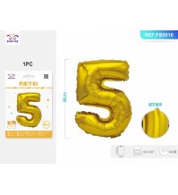 PALLONCINO MYLAR ORO - NUMERO 5