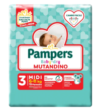 Pampers Baby Dry Mutandino - Midi Taglia 3 (6-11Kg) 19 Pannolini