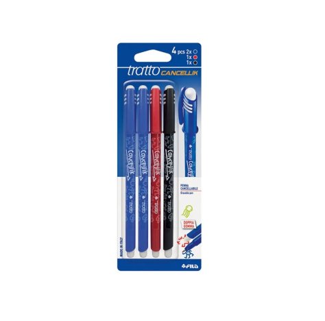 SET PENNE CANCELLABILI 4 PEZZI TRATTO