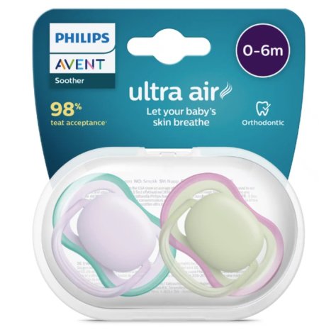 Avent Ultra Air Succhietto Verde/Rosa 0-6mesi Avent Ultra Air Succhietto Verde/Rosa 0-6mesi