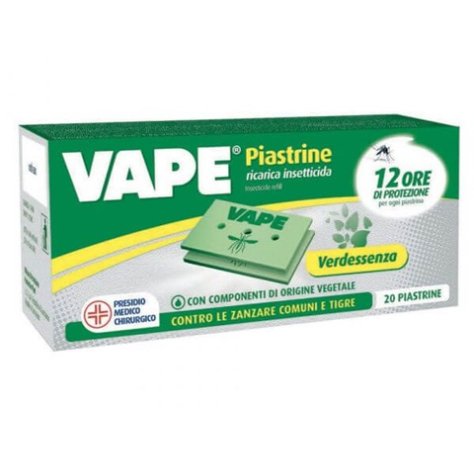 VAPE PIASTRINE ANTIZANZARE VERDESSENZA - 20 PEZZI VAPE PIASTRINE ANTIZANZARE VERDESSENZA - 20 PEZZI