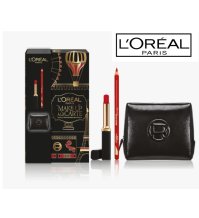 L'OREAL PARIS - POCHETTE "LA CARTE" REGALO MAKE-UP  , ROSSETTO + MATITA LABBRA 
