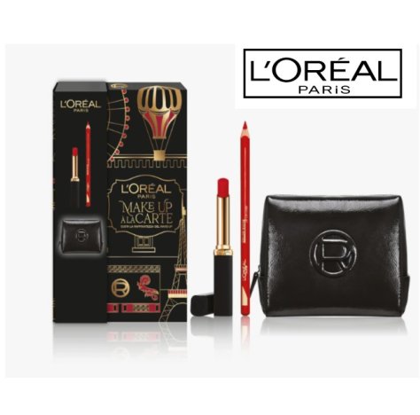 L'OREAL PARIS - POCHETTE "LA CARTE" REGALO MAKE-UP  , ROSSETTO + MATITA LABBRA 