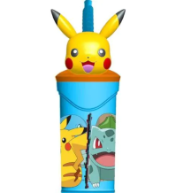 Pokemon Bicchiere Con Cannuccia 3d