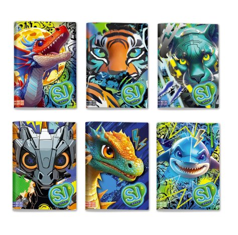 Sj Gang Animali Boy Quaderno A4 Maxi 96/100 Rigatura B