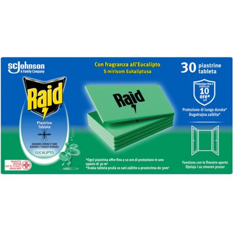 RAID INSETTICIDA PIASTRINE EUCALIPTO - 30 PEZZI RAID INSETTICIDA PIASTRINE EUCALIPTO - 30 PEZZI