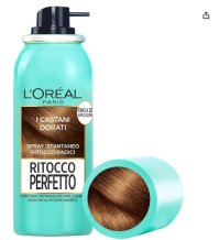 L'Oréal Paris Spray Ritocco Perfetto - Castano Dorato - Spray Istantaneo per Radici e Capelli Bianchi