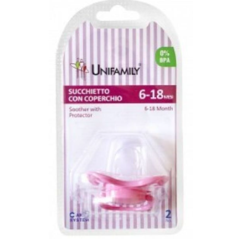 Unifamily Succhietto con Coperchio 6/18 Mesi Rosa