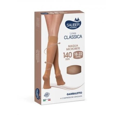 Linea Classica 140 Denari Gambaletto Nero Taglia 4 - Gambaletto a Compressione Graduata