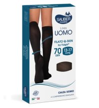 SAUBER LINEA UOMO FILATO COTONE 70DEN CALZA UOMO Q-SKIN, S/M BLU