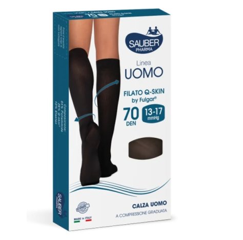 SAUBER LINEA UOMO COTONE FILATO Q-SKIN 70DEN TAGLIA M ANTRACITE