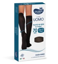 SAUBER LINEA UOMO FILATO COTONE 70DEN CALZA UOMO,  L/XL NERO