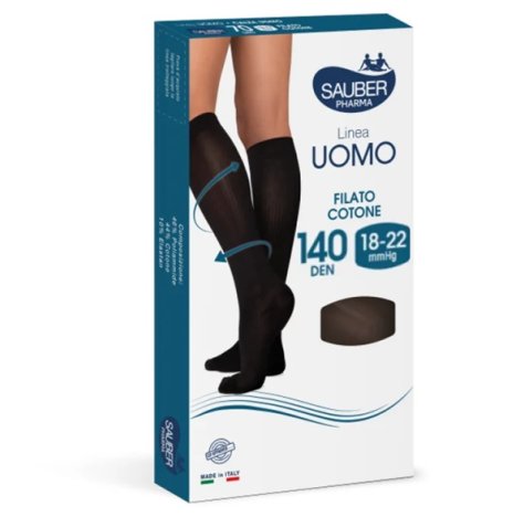 SAUBER LINEA UOMO COTONE FILATO CALZA 140 DEN NERO TAGLIA S/M