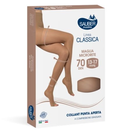 SAUBER Linea CLASSICA Open Toe COLLANT 70 den Maglia Microrete Medio SAUBER Linea CLASSICA Open Toe COLLANT 70 den Maglia Microrete Medio