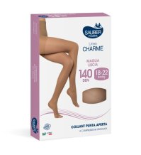 SAUBER LINEA CLASSICA OPEN TOE COLLANT 140 DEN MAGLIA LISCIA NEUTRO, TAGLIA 4