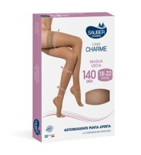 Sauber Linea Charme 140Den Autoreggente Punta Aperta Neutro Taglia 2 