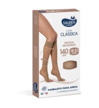 SAUBER LINEA CLASSICA OPEN TOE GAMBALETTO 140 DEN MAGLIA MICRORETE MEDIO TAGLIA 4