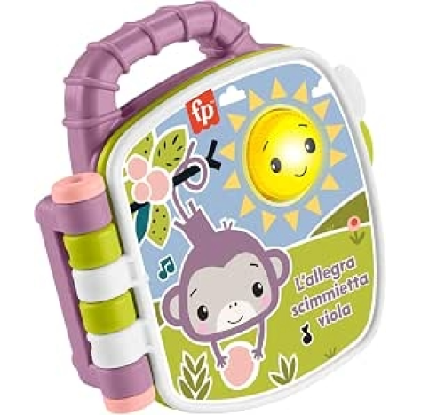 Fisher-Price – Il Libro delle Canzoncine della Scimmietta Viola, Giocattolo Musicale Interattivo 6+ mesi