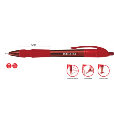 Penna Mitama Scatto Speed 3 Punta 0,7 Rossa