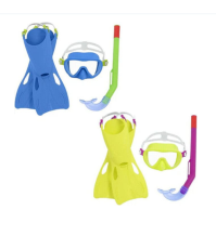 Set Maschera e Boccaglio pinne da Sub Antiappannamento Snorkeling Bambini 3-6