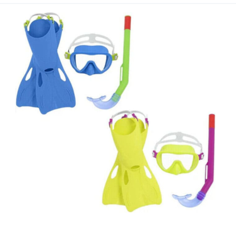 Set Maschera e Boccaglio pinne da Sub Antiappannamento Snorkeling Bambini 3-6