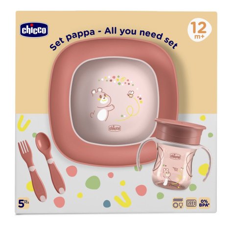 CHICCO Set Pappa Rosa 12m+