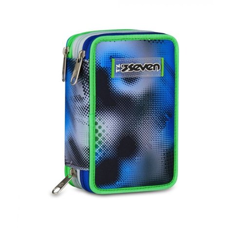 Astuccio 3 Zip Seven Write Down - Blu/Verde