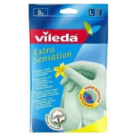 VILEDA - Extra Sensation Guanti In Lattice Super Sottili - Taglia L