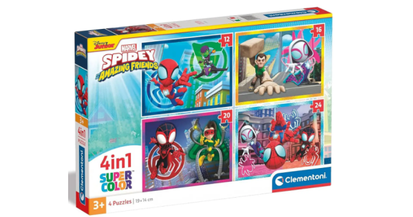 CLEMENTONI Puzzle 4 in 1: Spidey e i Suoi Fantastici Amici 21528