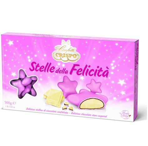 CRISPO CONFETTI STELLE DELLA FELICITÀ 500 GR ROSA PERLATE