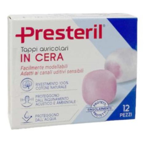 PRESTERIL TAPPI AURICOLARI CERA 12P