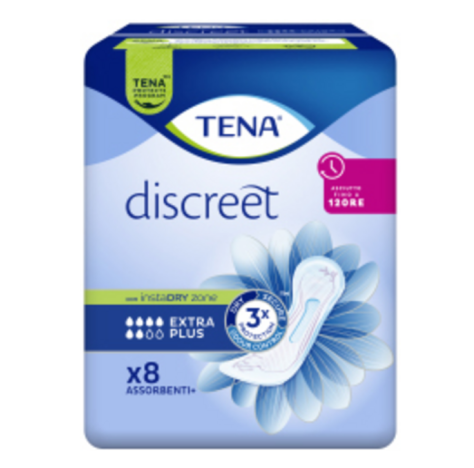 TENA DISCREET EXTRA PLUS ASSORBENTI 8 PZ
