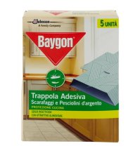 BAYGON TRAPPOLA ADESIVA SCARAFAGGI E PESCIOLINI D'ARGENTO - 5 PEZZI
