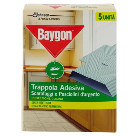 BAYGON TRAPPOLA ADESIVA SCARAFAGGI E PESCIOLINI D'ARGENTO - 5 PEZZI BAYGON TRAPPOLA ADESIVA SCARAFAGGI E PESCIOLINI D'ARGENTO - 5 PEZZI