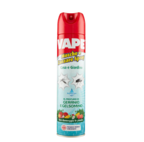 VAPE MOSCHE E ZANZARE SPRAY PROFUMATO GERANIO E GELSOMINO - 400 ML VAPE MOSCHE E ZANZARE SPRAY PROFUMATO GERANIO E GELSOMINO - 400 ML