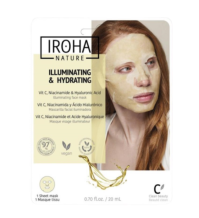 IROHA Maschera viso in tessuto illuminante e idratante con vitamina C