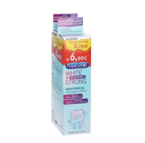RAPID WHITE - DENTIFIRCIO WHITE + BOOSTER STRONG , PER RAFFORZARE LO SMALTO , 2X75 ML 