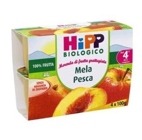 HIPP ITALIA Srl Hipp bio frutta grattugiata mela e pesca 4x100g 