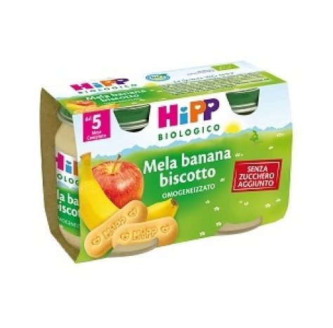 HIPP ITALIA Srl Hipp bio omogenizzato mela banana e biscotto 2x125g