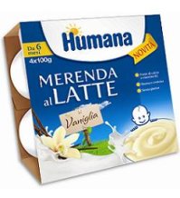 HUMANA ITALIA Spa Humana merenda al latte gusto vaniglia 4 pezzi