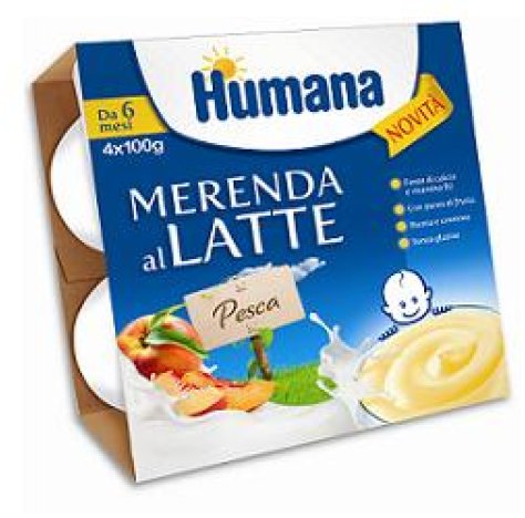 HUMANA ITALIA Spa Humana merenda al latte gusto pesca 4 pezzi