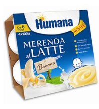HUMANA ITALIA Spa Humana merenda al latte gusto banana 4 pezzi