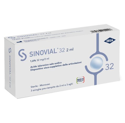 IBSA Siringa Intra-articolare SINOVIAL 32 Acido Ialuronico 1,6% 32MG/2ML 3pezzi 