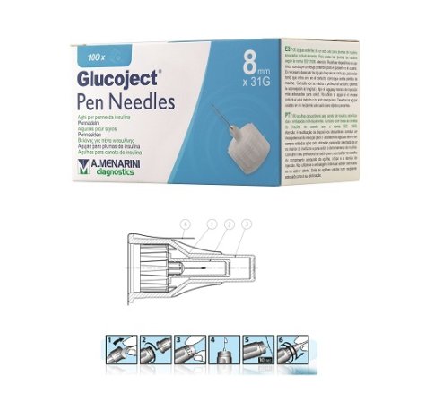 GLUCOJECT PEN NEEDLES  8MM G31