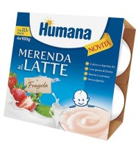 HUMANA ITALIA Spa Humana merenda al latte gusto fragola 4 pezzi