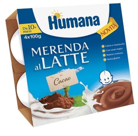 HUMANA ITALIA Spa Humana merenda al latte con cacao 4 pezzi