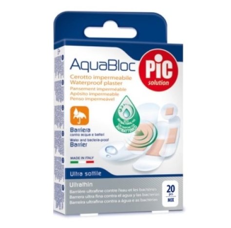 PIKDARE Spa Cerotti Pic Aquabloc antibatterici misti 20 pezzi 