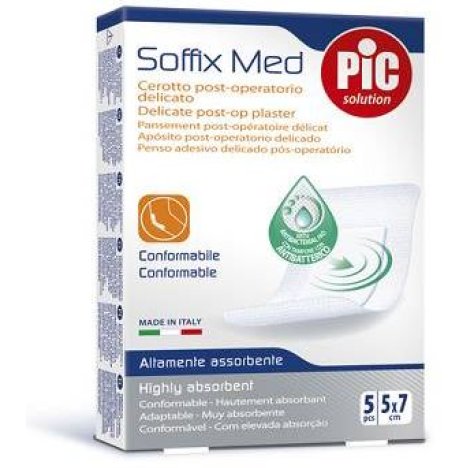 PIKDARE Spa Cerotti Pic Soffix Med con tampone antibatterico 5cmx7cm 5 pezzi