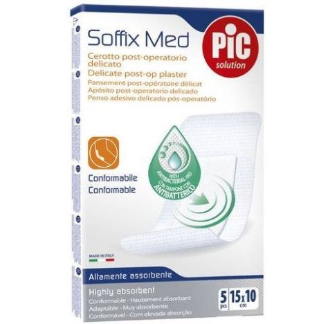 PIKDARE Spa Cerotti Pic Soffix Med con Tampone Antibatterico 10cmx15cm 5 pezzi